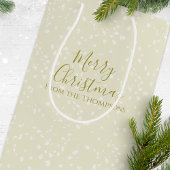 Kerstfeestdag Modern minimalistische goudsneeuw Medium Cadeauzakje