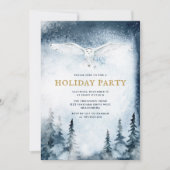 Kerstfeestdag Moderne Blauwe Bosmuif Kaart (Voorkant)