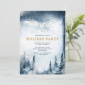 Kerstfeestdag Moderne Blauwe Bosmuif Kaart (Staand voorkant)