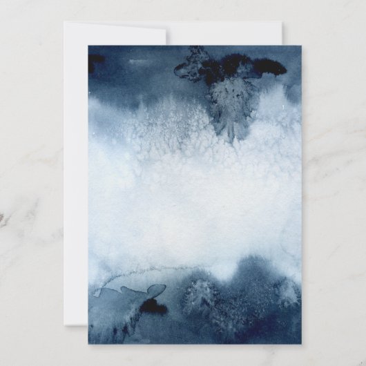 Kerstfeestdag Moderne Blauwe Bosmuif Kaart (Achterkant)