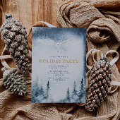 Kerstfeestdag Moderne Blauwe Bosmuif Kaart