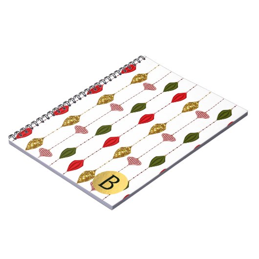 Kerstfeestdag  moderne glam-versieringen notitieboek (Linkerzijde)