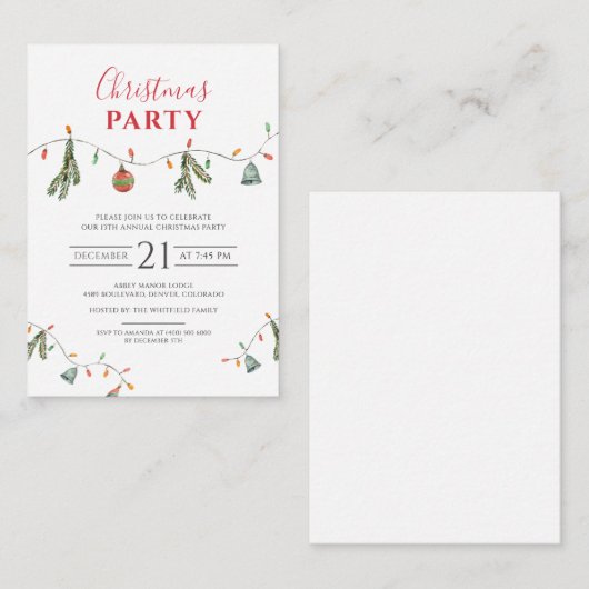 Kerstfeestdag Moderne minimalistische feestdag Notitiekaartje (Voorkant / Achterkant)