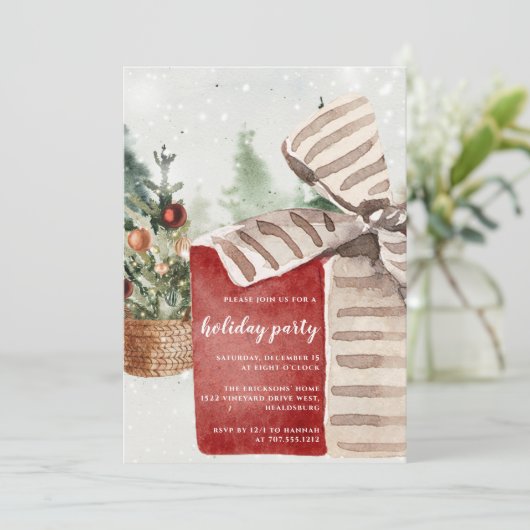  Kerstfeestdag Moderne  Waterverf Kaart (Staand voorkant)