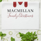 Kerstfeestdag Monogram Antlers die overeenkomen me Theedoek (Gevouwen)