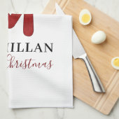 Kerstfeestdag Monogram Antlers die overeenkomen me Theedoek (Quarter Fold)