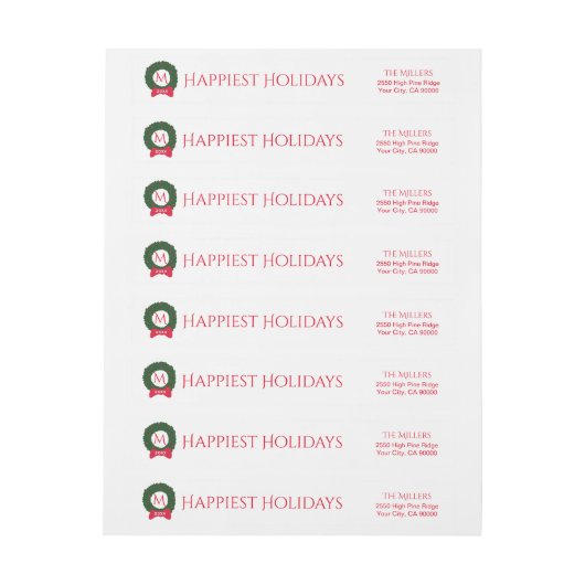 kerstfeestdag monogram feestelijk, aangepast (Vel)