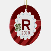 kerstfeestdag monogram keramisch ornament (Rechts)