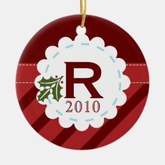 kerstfeestdag monogram keramisch ornament