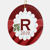 kerstfeestdag monogram keramisch ornament (Links)