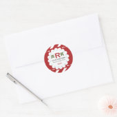 kerstfeestdag monogram ronde sticker (Envelop)