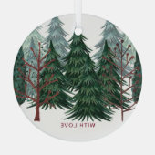 Kerstfeestdag natuur C Glas Ornament (Achterkant)