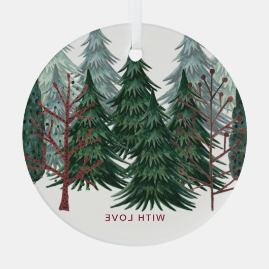 Kerstfeestdag natuur C Glas Ornament (Achterkant)