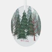 Kerstfeestdag natuur C Glas Ornament (Voorkant links)