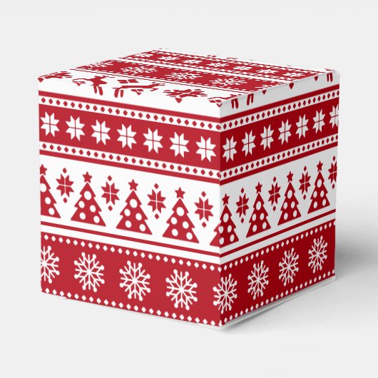 Kerstfeestdag Nordic Pattern Cozy Bedankdoosjes (Achterkant)