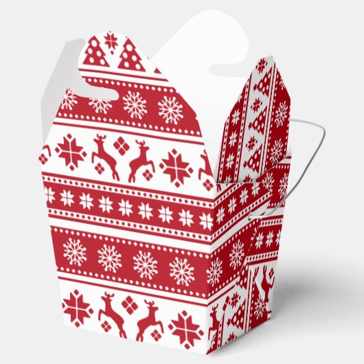 Kerstfeestdag Nordic Pattern Cozy Bedankdoosjes (Geopend)