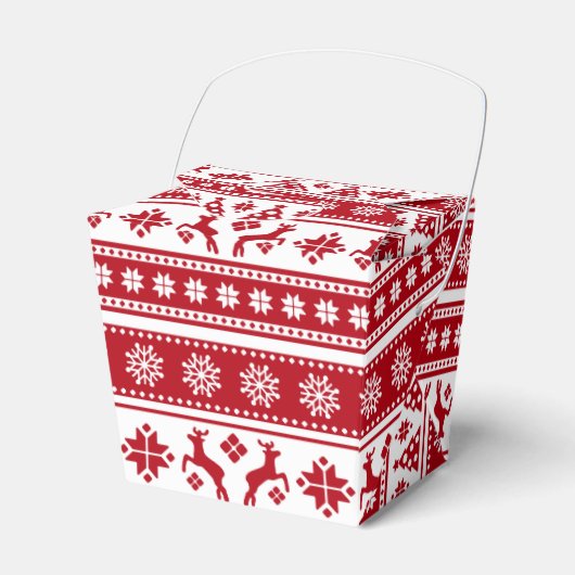 Kerstfeestdag Nordic Pattern Cozy Bedankdoosjes (Voorkant Zijde)