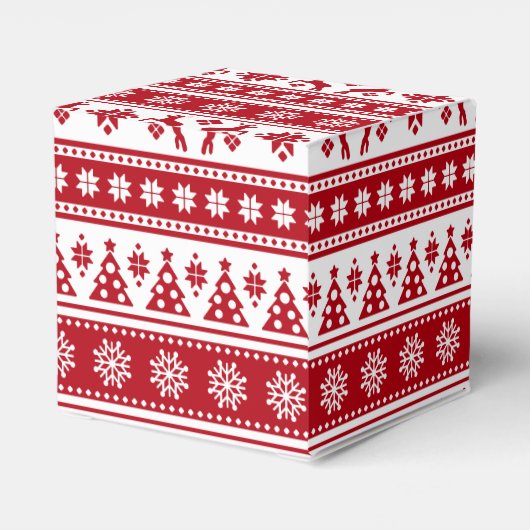 Kerstfeestdag Nordic Pattern Cozy Bedankdoosjes (Achterkant)