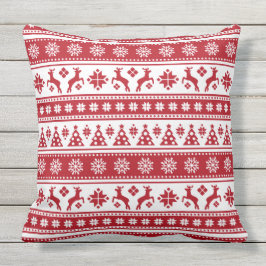 Kerstfeestdag Nordic Pattern Cozy Buitenkussen