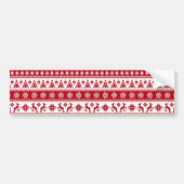 Kerstfeestdag Nordic Pattern Cozy Bumpersticker (Voorkant)