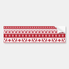 Kerstfeestdag Nordic Pattern Cozy Bumpersticker