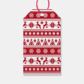 Kerstfeestdag Nordic Pattern Cozy Cadeaulabel (Voorkant)