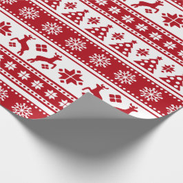 Kerstfeestdag Nordic Pattern Cozy Cadeaupapier
