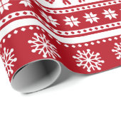 Kerstfeestdag Nordic Pattern Cozy Cadeaupapier (Rol Hoek)