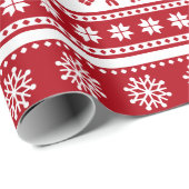 Kerstfeestdag Nordic Pattern Cozy Cadeaupapier (Rol Hoek)