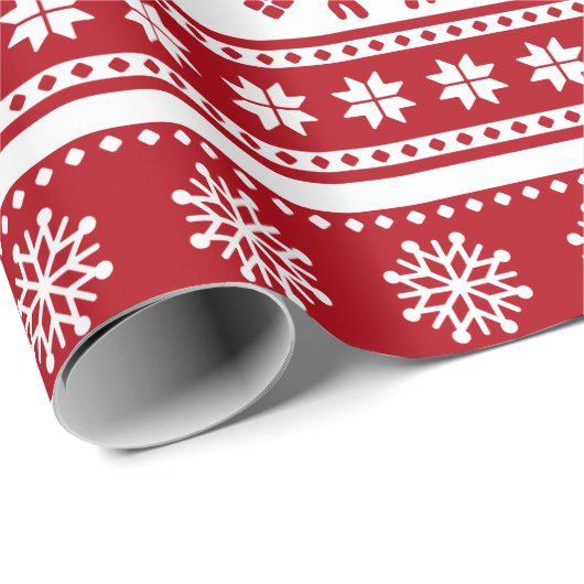 Kerstfeestdag Nordic Pattern Cozy Cadeaupapier (Rol Hoek)
