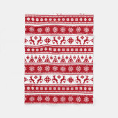 Kerstfeestdag Nordic Pattern Cozy Fleece Deken (Voorkant)