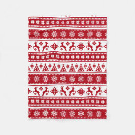 Kerstfeestdag Nordic Pattern Cozy Fleece Deken