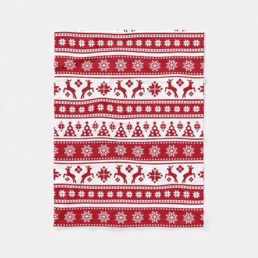 Kerstfeestdag Nordic Pattern Cozy Fleece Deken (Voorkant)