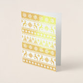 Kerstfeestdag Nordic Pattern Cozy Folie Kaarten (Voorkant)