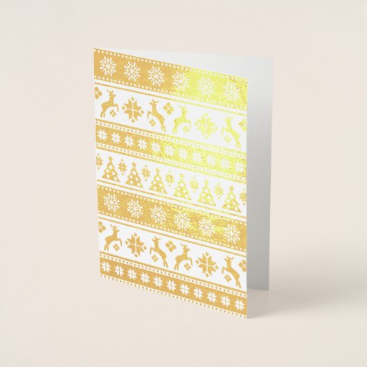 Kerstfeestdag Nordic Pattern Cozy Folie Kaarten (Voorkant)