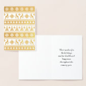 Kerstfeestdag Nordic Pattern Cozy Folie Kaarten (Display)