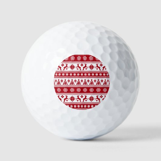 Kerstfeestdag Nordic Pattern Cozy Golfballen (Voorkant)