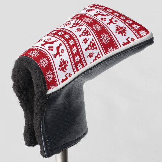 Kerstfeestdag Nordic Pattern Cozy Golfheadcover (3/4 voorkant)