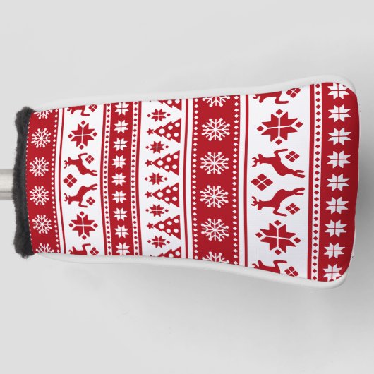Kerstfeestdag Nordic Pattern Cozy Golfheadcover (Voorkant)
