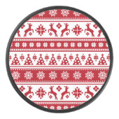 Kerstfeestdag Nordic Pattern Cozy Hockey Puck (Voorkant)