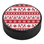 Kerstfeestdag Nordic Pattern Cozy Hockey Puck (3/4)