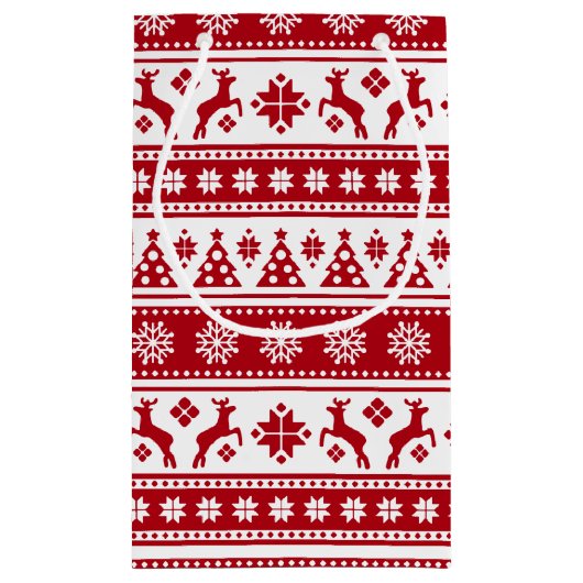 Kerstfeestdag Nordic Pattern Cozy Klein Cadeauzakje (Achterkant)