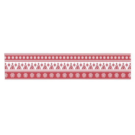 Kerstfeestdag Nordic Pattern Cozy Korte Tafelloper (Horizontaal)