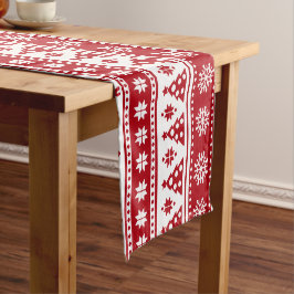 Kerstfeestdag Nordic Pattern Cozy Korte Tafelloper