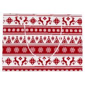 Kerstfeestdag Nordic Pattern Cozy Large Cadeautasje (Achterkant)
