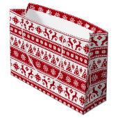 Kerstfeestdag Nordic Pattern Cozy Large Cadeautasje (Achterkant Gekanteld)