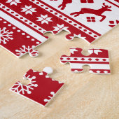Kerstfeestdag Nordic Pattern Cozy Legpuzzel (Zijkant)
