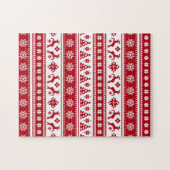 Kerstfeestdag Nordic Pattern Cozy Legpuzzel (Horizontaal)