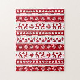 Kerstfeestdag Nordic Pattern Cozy Legpuzzel