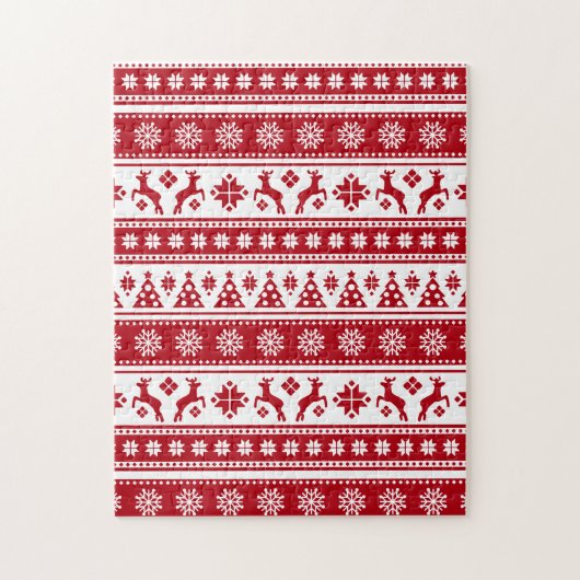 Kerstfeestdag Nordic Pattern Cozy Legpuzzel (Verticaal)